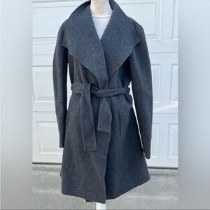 Joseph Dark Gray Wool Belted Coat
